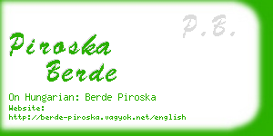 piroska berde business card